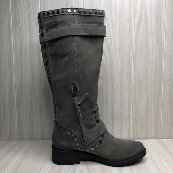 Sam Edelman Deryn Buckle Studded Suede Heeled Boot - Picture 10 of 10